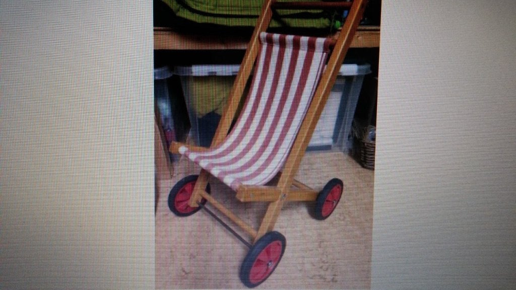 houten poppenwagen poppenbuggy, Ophalen, Gebruikt, Duw- of Trekspeelgoed