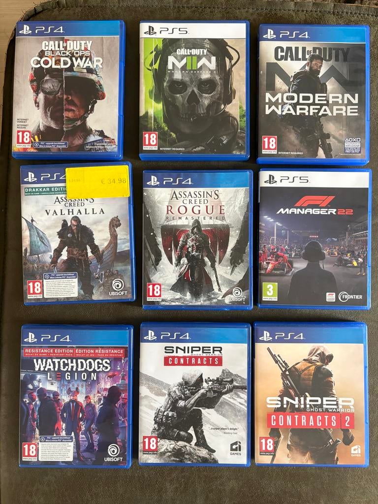PS4/PS5 Games: Call of Duty, Assassin's Creed, Watch Dogs, Avontuur en Actie, Online, Vanaf 18 jaar, 1 speler