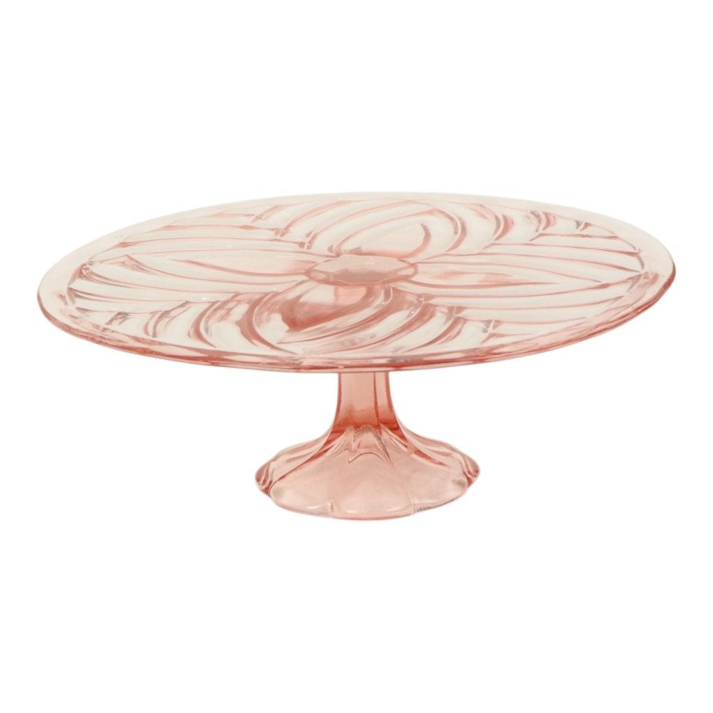 Roze Art Deco Taartschotel Schaal Val Saint Lambert 34cm, Ophalen of Verzenden