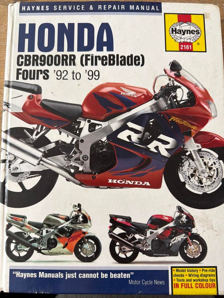 Haynes Honda CBR900RR Fireblade Werkplaatshandboek '92-'99, Motoren, Handleidingen en Instructieboekjes, Ophalen of Verzenden