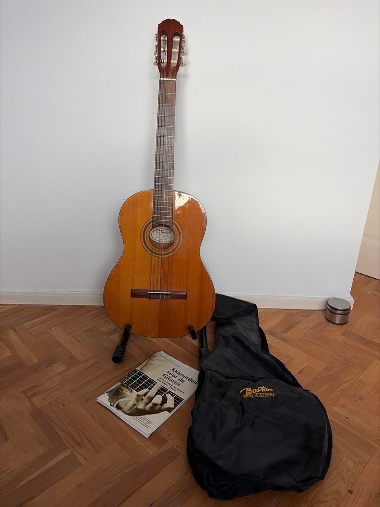 Vantage VIC-2G Klassieke Gitaar met Hoes en Boek, Muziek en Instrumenten, Ophalen, Gebruikt, Klassieke of Spaanse gitaar, Met koffer