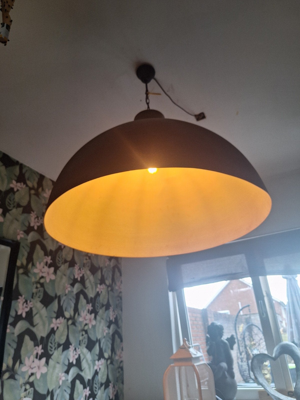 Grote Zwarte Industriële Hanglamp - Stoer Design, Ophalen, Gebruikt, E27 (groot), Metaal