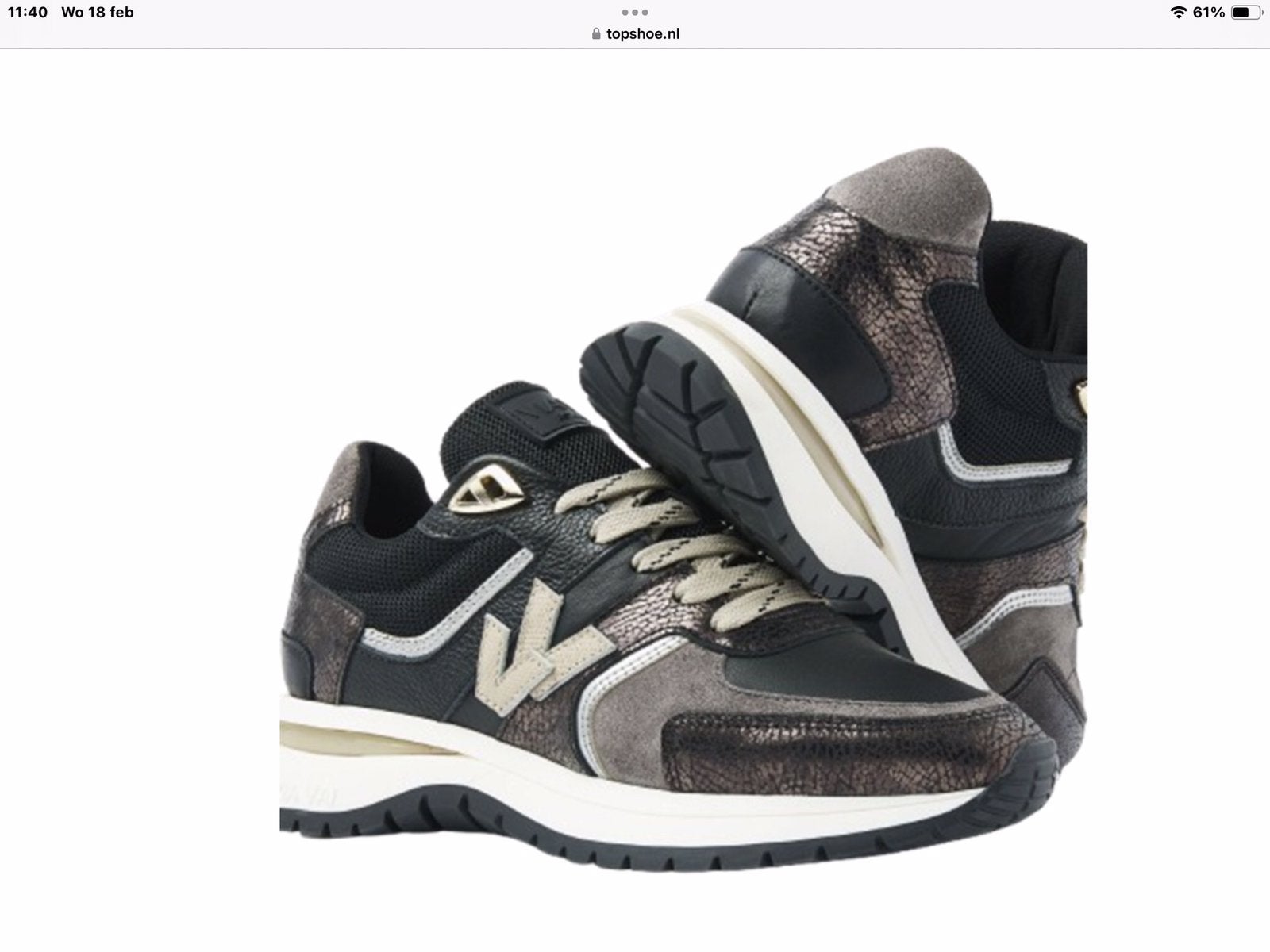 NIEUWE VIA VAI SNEAKERS USHER DAVINA ZWART MAAT 40, Zwart, Nieuw, Ophalen of Verzenden, Sneakers of Gympen