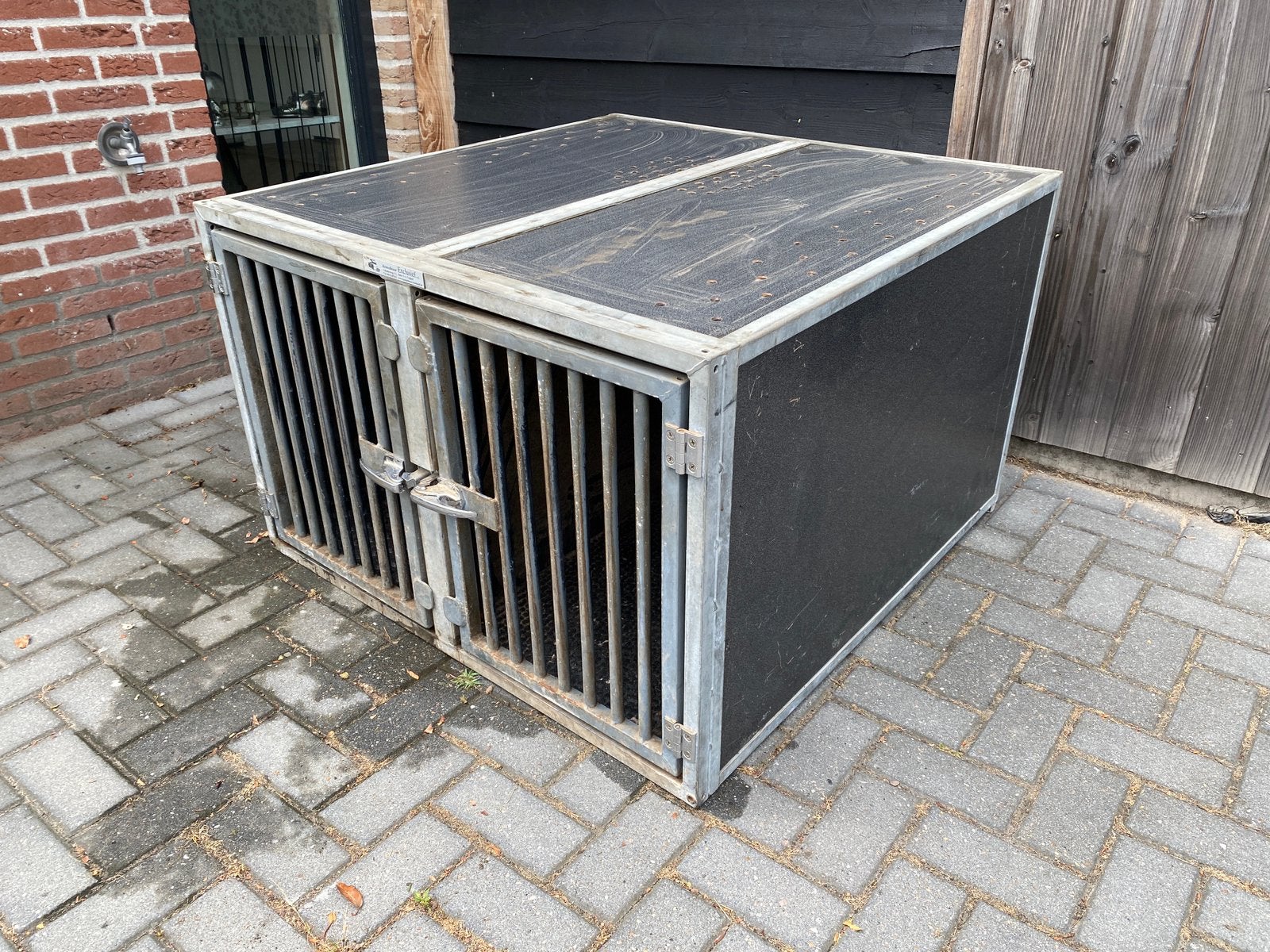 Hondenkooi gegalvaniseerd trespa 102,5x100x65, Ophalen, Zo goed als nieuw, 75 tot 110 cm, 65 tot 100 cm