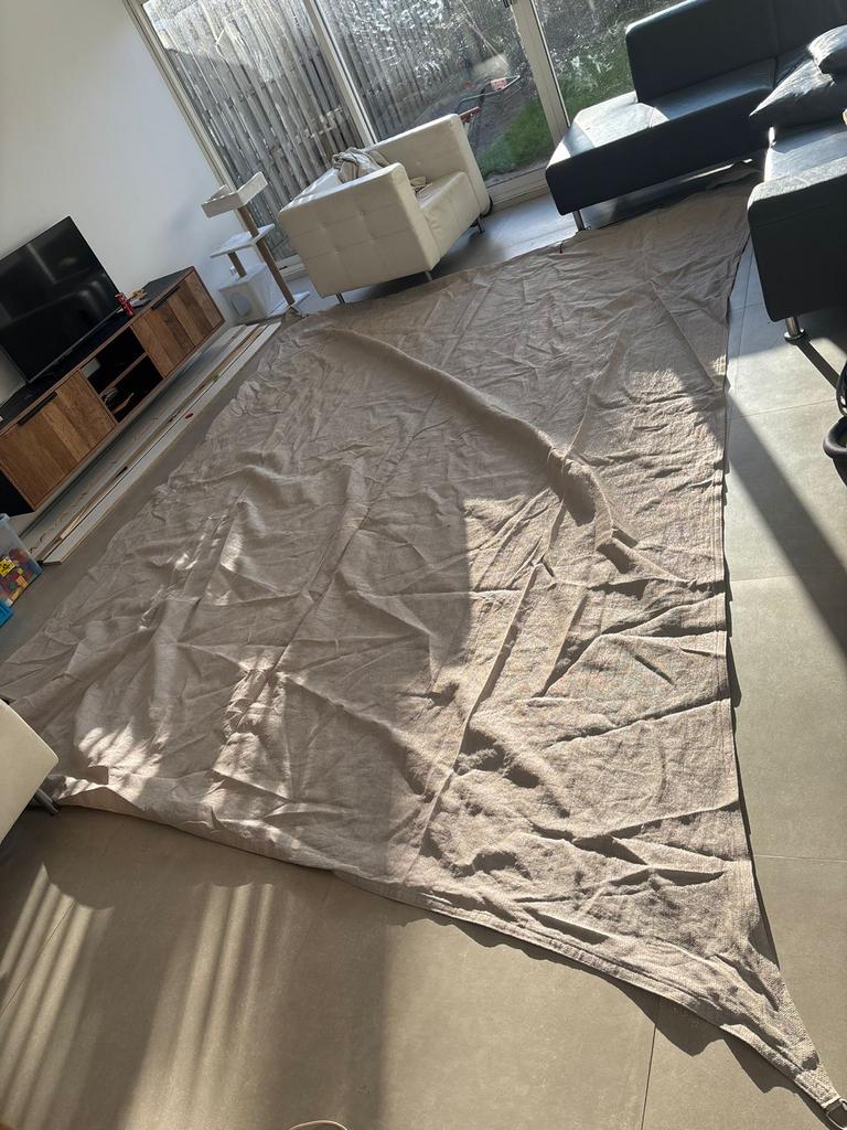 Schaduwdoek 460x350 cm - Beige/Zandkleurig, Ophalen of Verzenden, Gebruikt