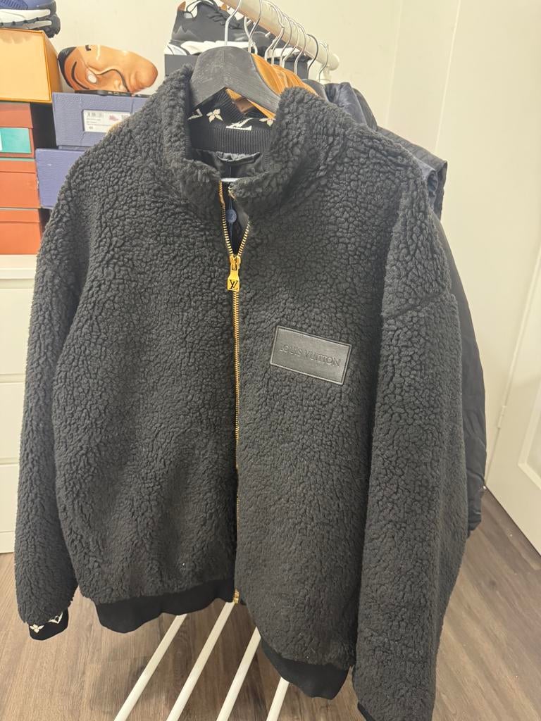 Louis Vuitton Leather Patch Blouson Black, Kleding | Heren, Ophalen of Verzenden, Nieuw, Zwart