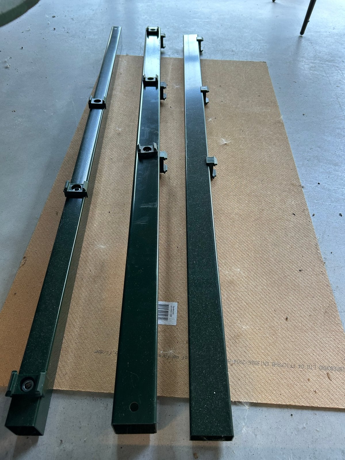 Hekwerk paal 60 x 40 mm (2x) en hoekpaal 60x60 - Mosgroen, Ophalen, Nieuw, IJzer, Overige typen
