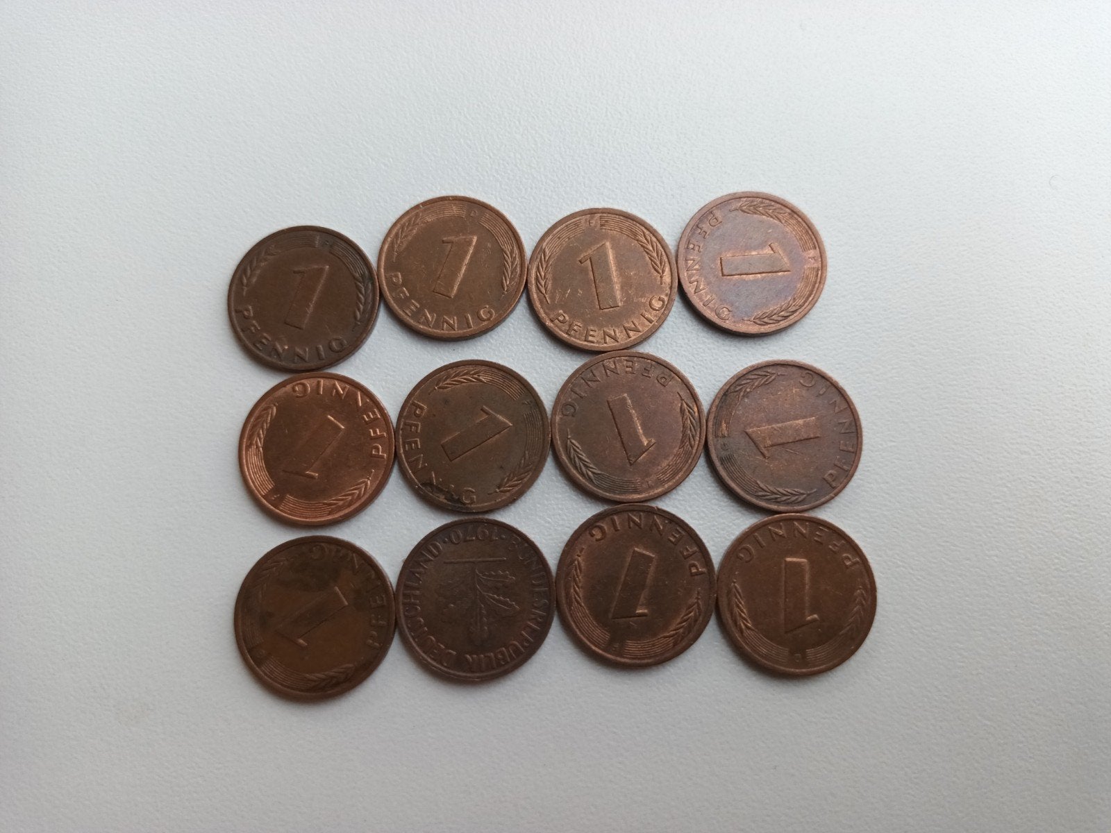 Duitse 1 Pfennig munten, Ophalen of Verzenden, Duitsland, Setje