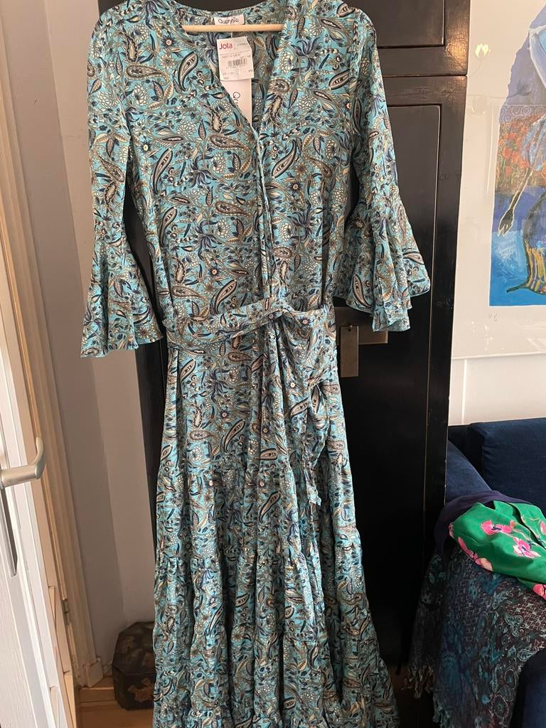 JOLA jurk nieuw ibizajurk maat 38- 42 turquoise goudkleur, Kleding | Dames, Jurken, Maat 38/40 (M), Blauw, Ophalen of Verzenden