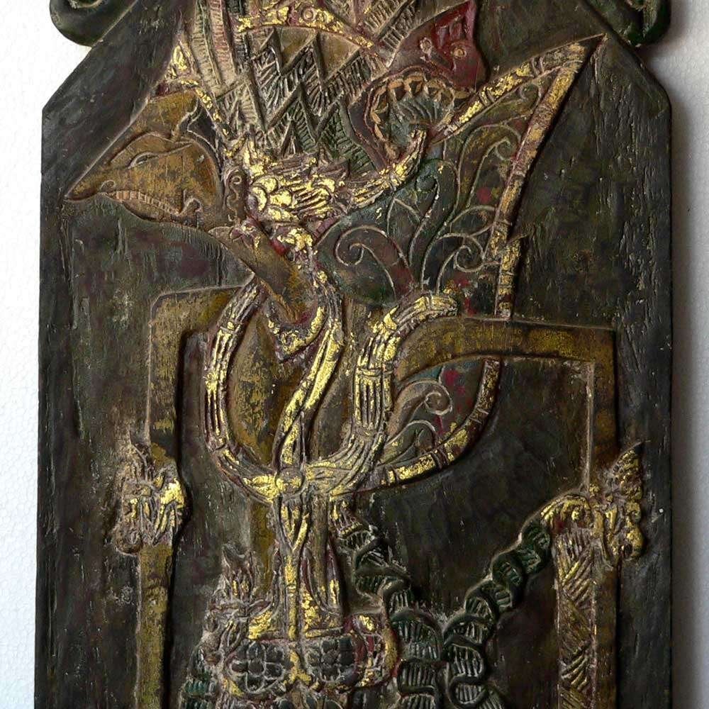 Zeer groot wandpaneel met Wayang BL4 Blawong Keris houder, Ophalen of Verzenden
