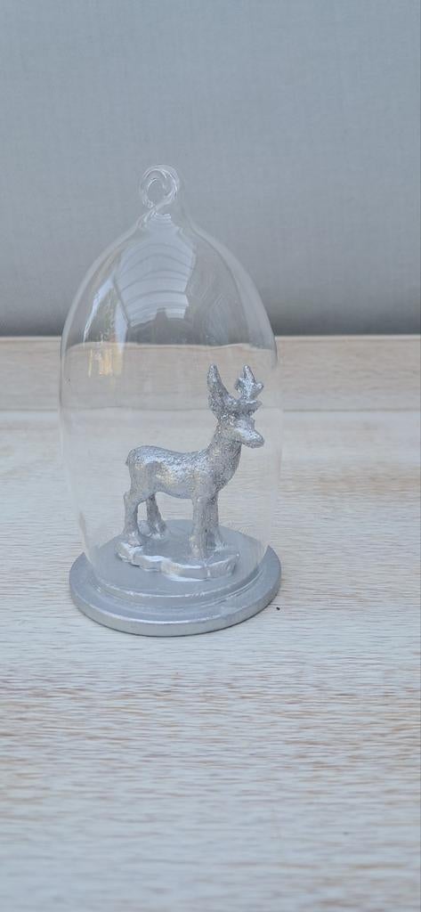 Decoratieve Kerststolp met Zilveren Hertje, Ophalen of Verzenden, Zo goed als nieuw