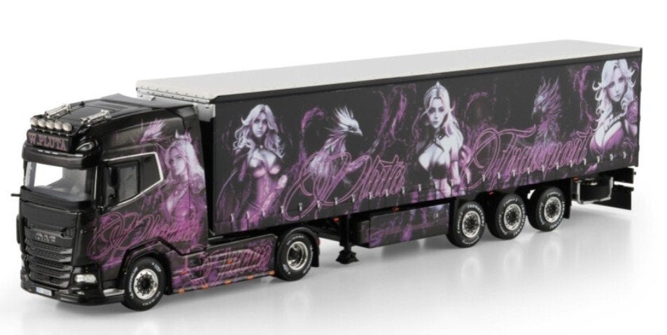 WSI FAF XG+ -SCHUIF ZEIL TRAILER - PLUTA TRANSPORT, Hobby en Vrije tijd, Modelauto's | 1:50, Wsi, ., Nieuw, Ophalen of Verzenden
