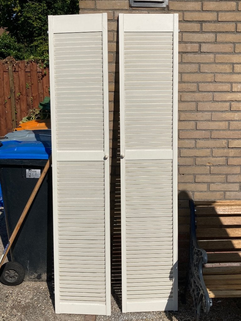 Louvredeuren wit (setje), incl. scharnieren., Doe-het-zelf en Verbouw, Deuren en Horren, Ophalen, Minder dan 80 cm, Binnendeur