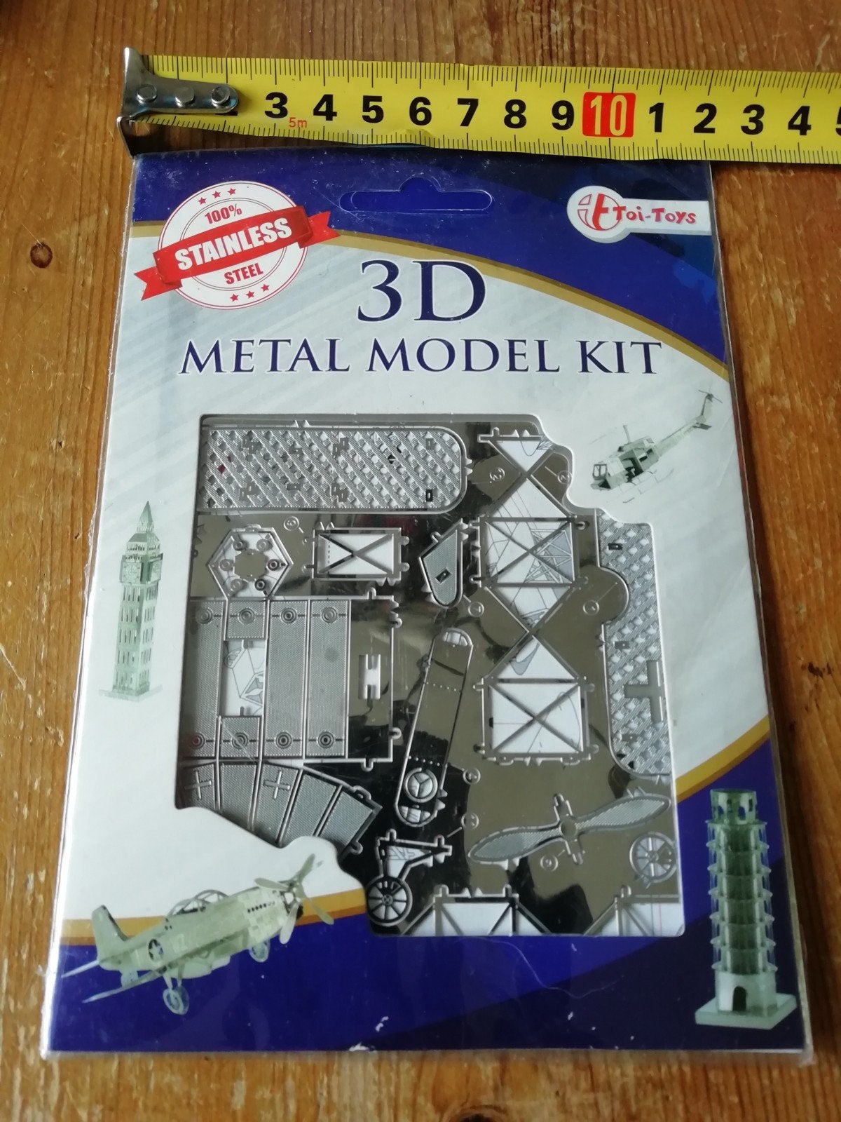 Bouwpakketje miniatuur propellor vliegtuigje van metaal, Ophalen of Verzenden, Nieuw