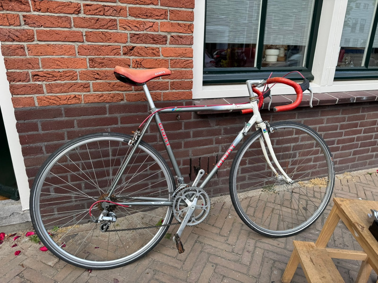 Vintage racefiets Giant, Fietsen en Brommers, Fietsen | Racefietsen, 28 inch, Gebruikt, Velgrem, 10 tot 15 versnellingen