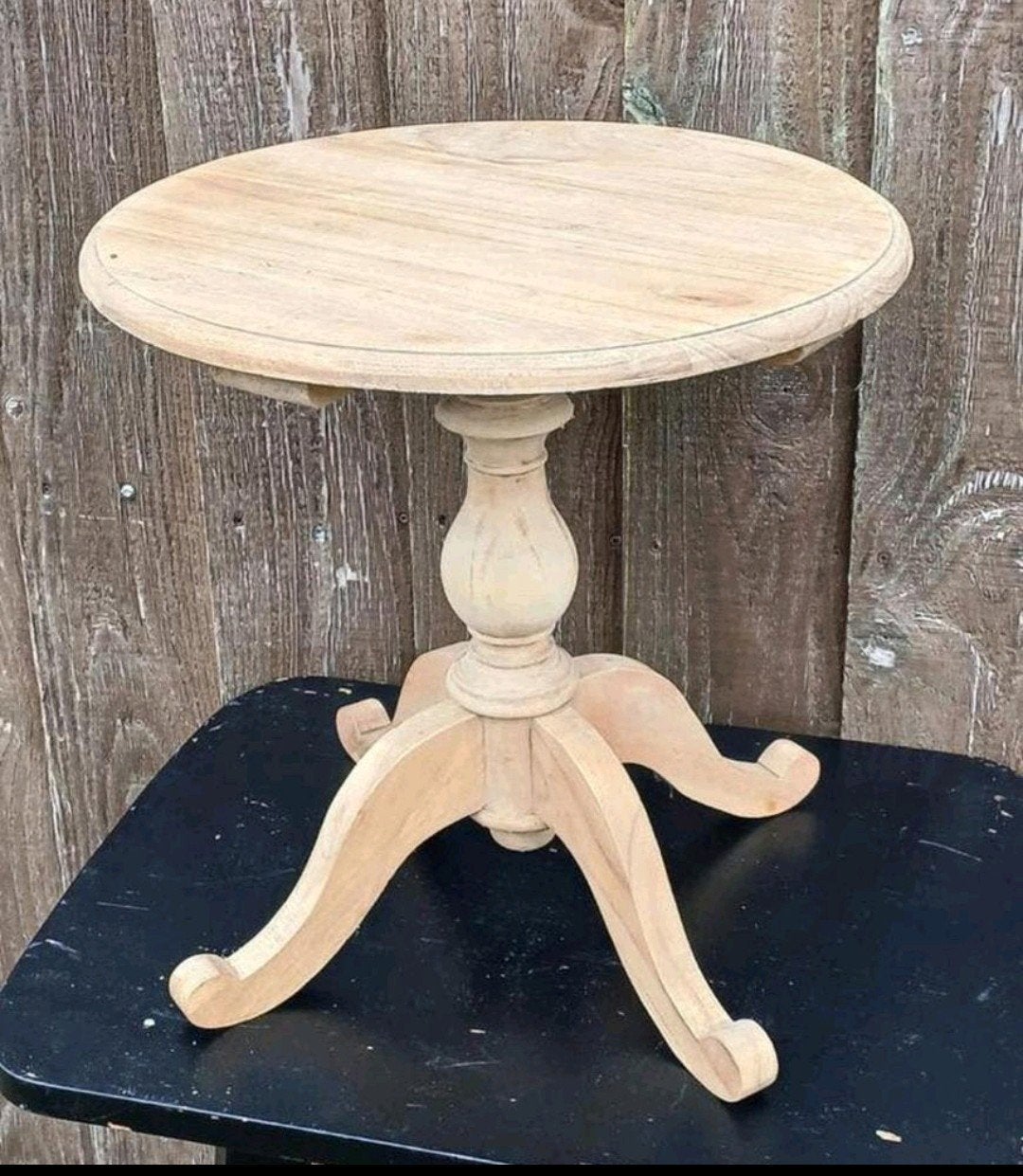 Houten bijzettafel - Rond, Huis en Inrichting, Tafels | Bijzettafels, 45 tot 60 cm, Minder dan 55 cm, Gebruikt, Rond