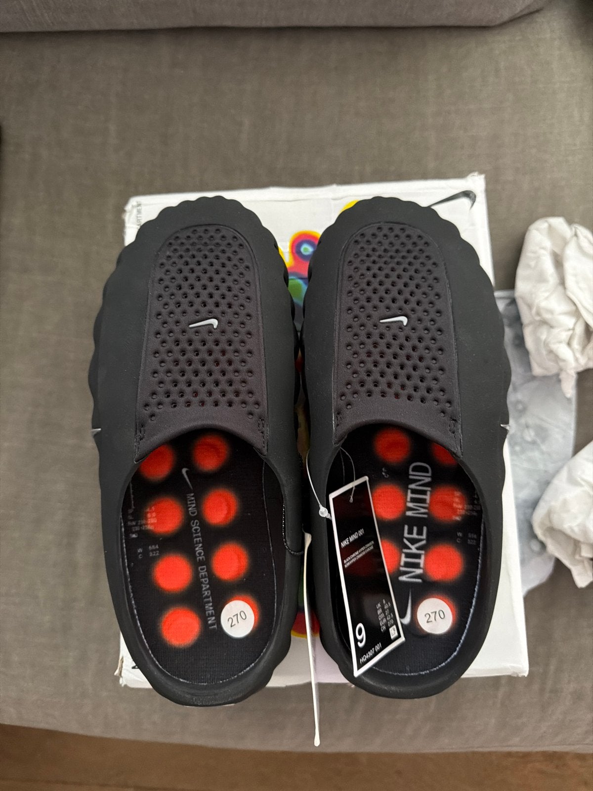 Nike Mind 001 Slippers Zwart - Maat 42.5, Ophalen of Verzenden, Nieuw, Zwart, Slippers
