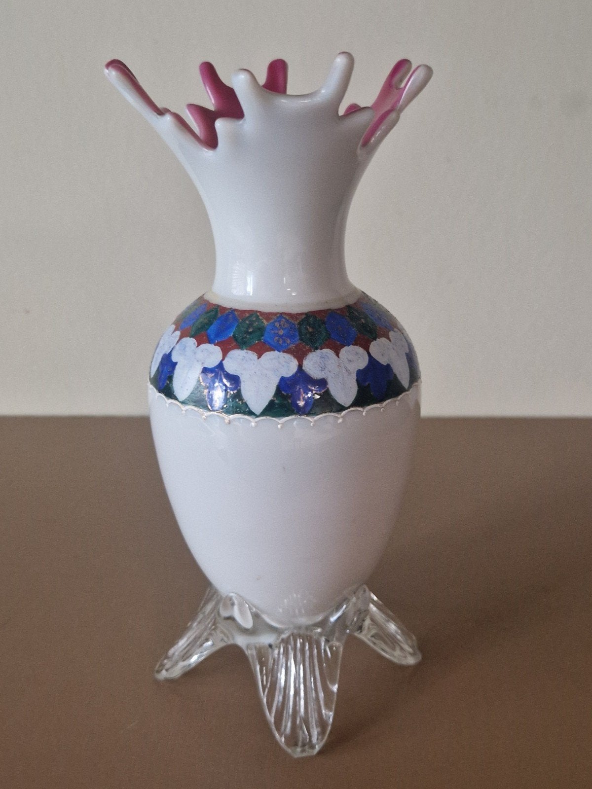 Unieke Murano glazen vaas met roze accenten, Antiek en Kunst, Antiek | Vazen, Ophalen of Verzenden