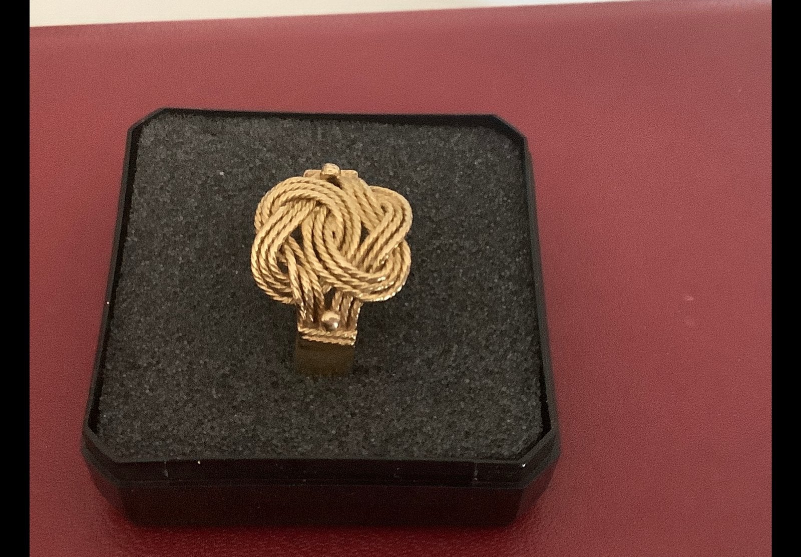 Vintage gouden handgemaakte ring Mattenklopper , 14 k 585, Verzenden, Zo goed als nieuw, 17 tot 18, Dame of Heer