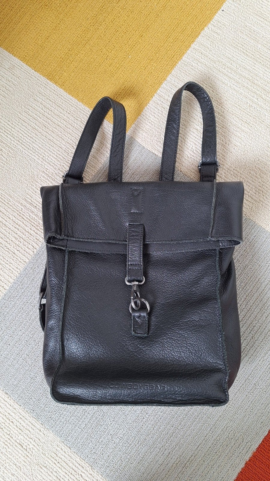zwarte leren rugtas Cowboysbag, Ophalen of Verzenden, Zo goed als nieuw, Zwart, Handtas