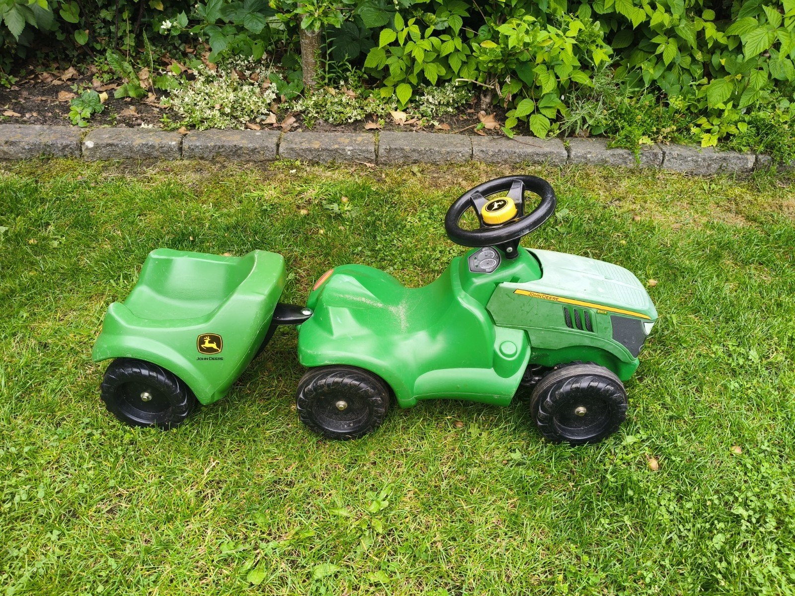 John Deere traptractor met aanhanger, Kinderen en Baby's, Speelgoed | Buiten | Voertuigen en Loopfietsen, Ophalen, Gebruikt, Trapvoertuig