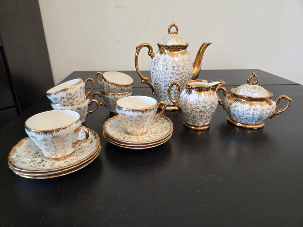 Vintage Bavaria Style compleet 6 persoons koffieservies, Antiek en Kunst, Ophalen