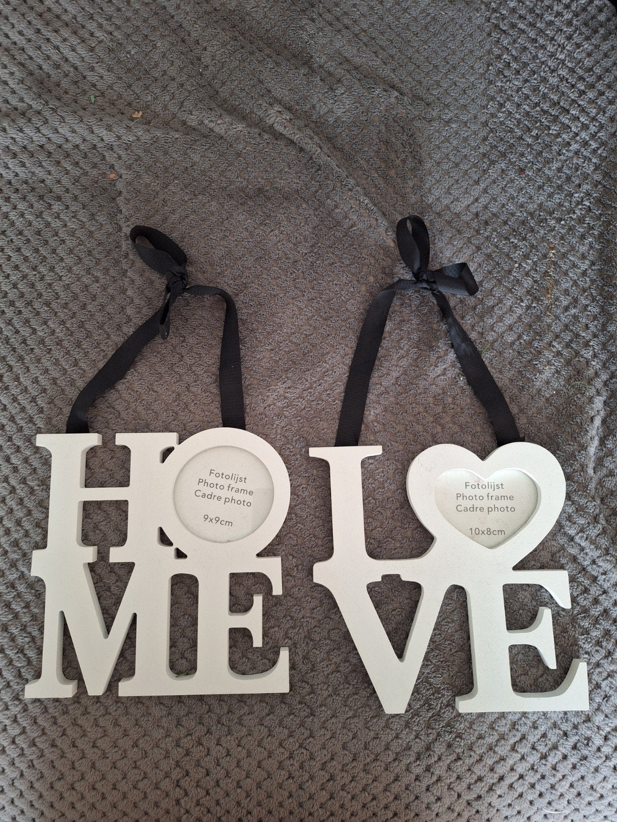 Set van 2 fotolijsten: HOME en LOVE, Ophalen, Gebruikt, Fotolijst, Wit
