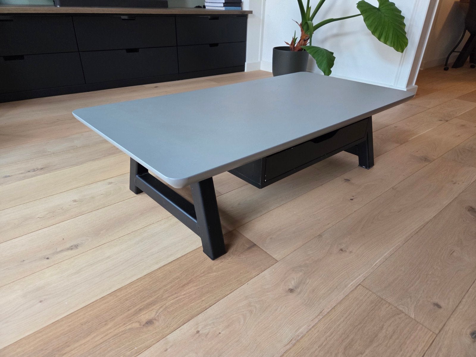 Salontafel met lade koffietafel, Huis en Inrichting, Overige houtsoorten, Gebruikt, 100 tot 150 cm, Modern
