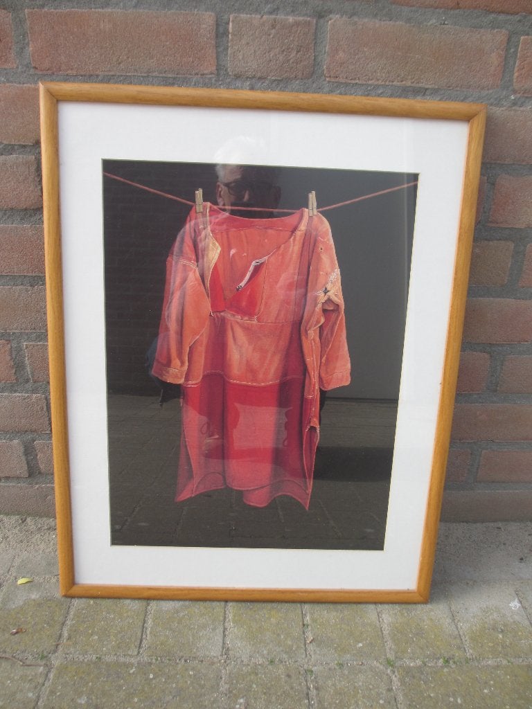 ‘Roodbaaien hemd’ - 1975 Jopie Huisman op Aquarelpapier, Ingelijst, Overige onderwerpen, Ophalen of Verzenden, Overige techniek