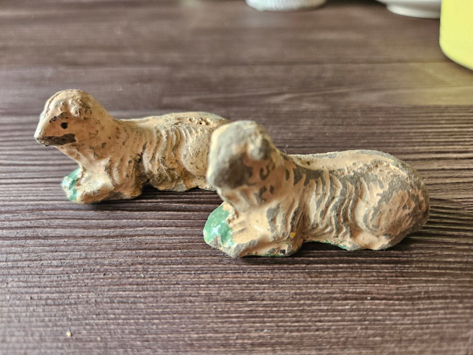 Antieke lammetjes beeldjes - set van 2, Ophalen of Verzenden