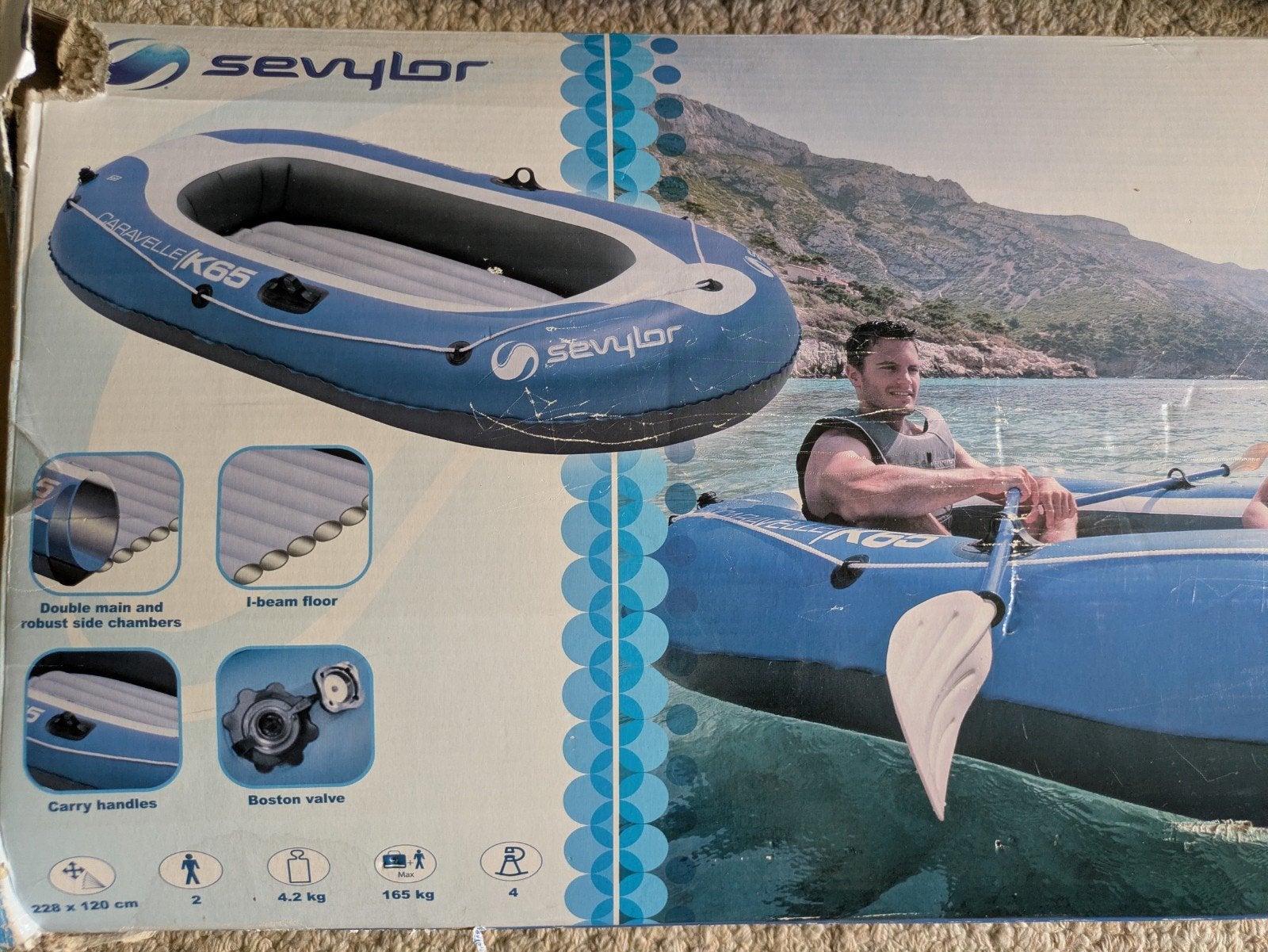 Sevylor rubber opblaasboot, Ophalen