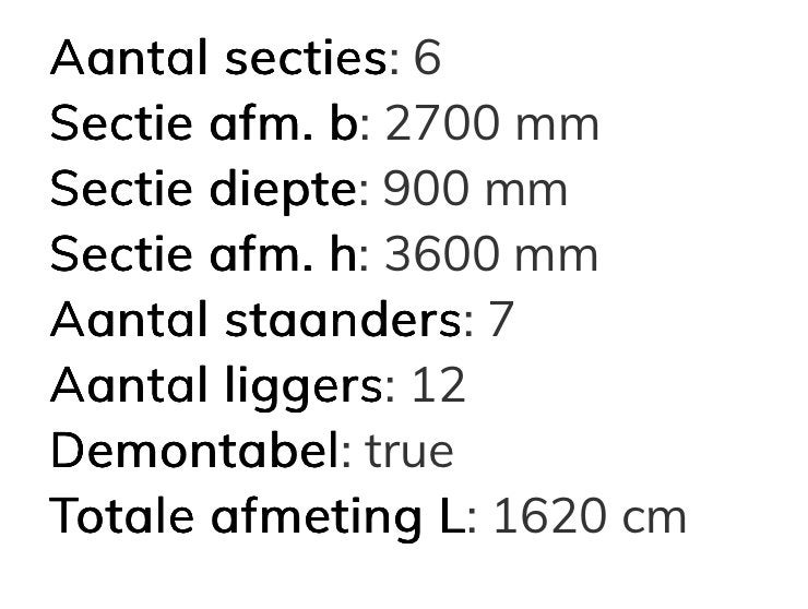 Palletstelling/stelling, Ophalen, Zo goed als nieuw