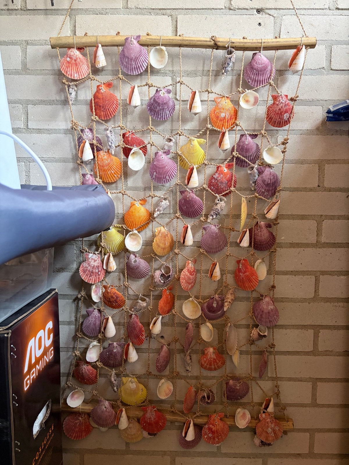 Decoratief schelpennet - Wanddecoratie, Gebruikt, Meerkleurig, Overige stijlen, Ophalen of Verzenden