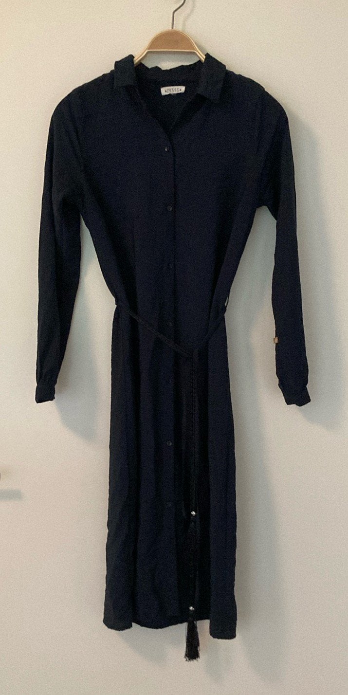 Blousejurk jurk tuniek Zusss met ceintuur, donkerblauw, xs s, Kleding | Dames, Jurken, Blauw, Ophalen of Verzenden, Zo goed als nieuw