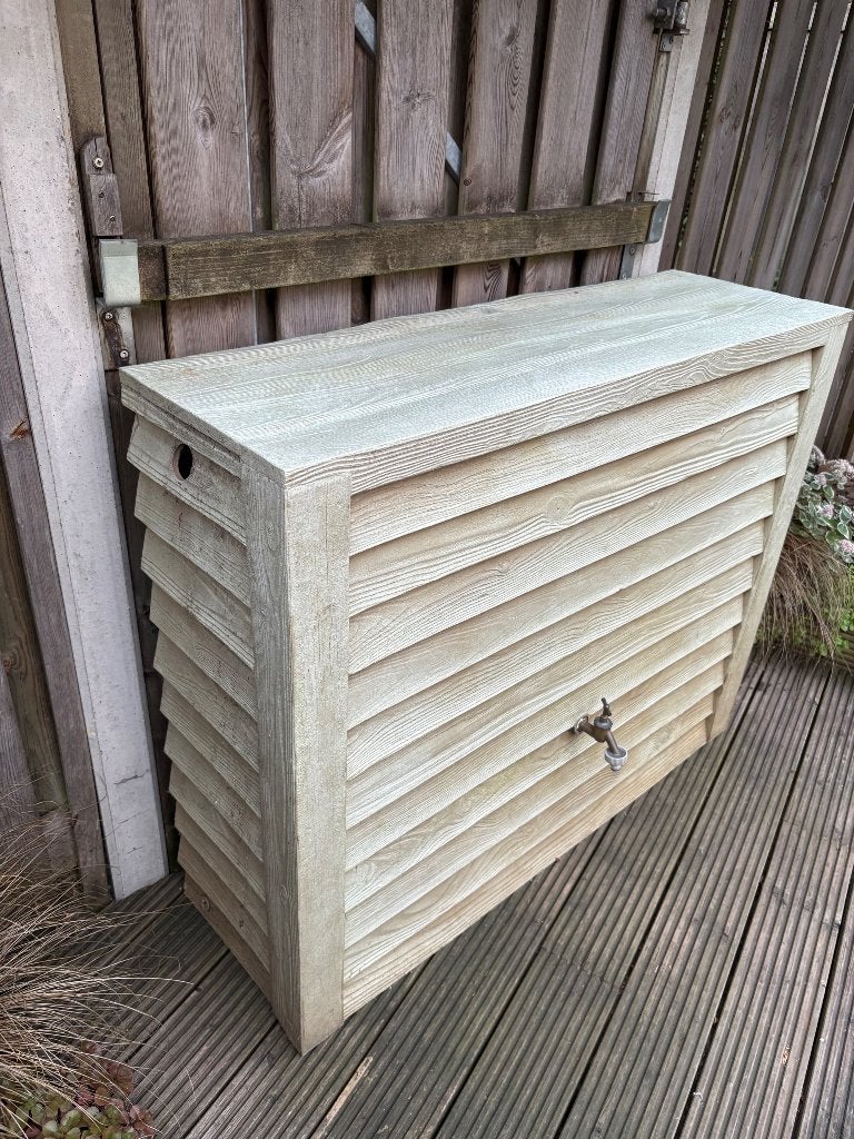 Regenton Garantia Woody 350 liter, Tuin en Terras, Regentonnen, Ophalen, Kunststof, Gebruikt, Met kraantje