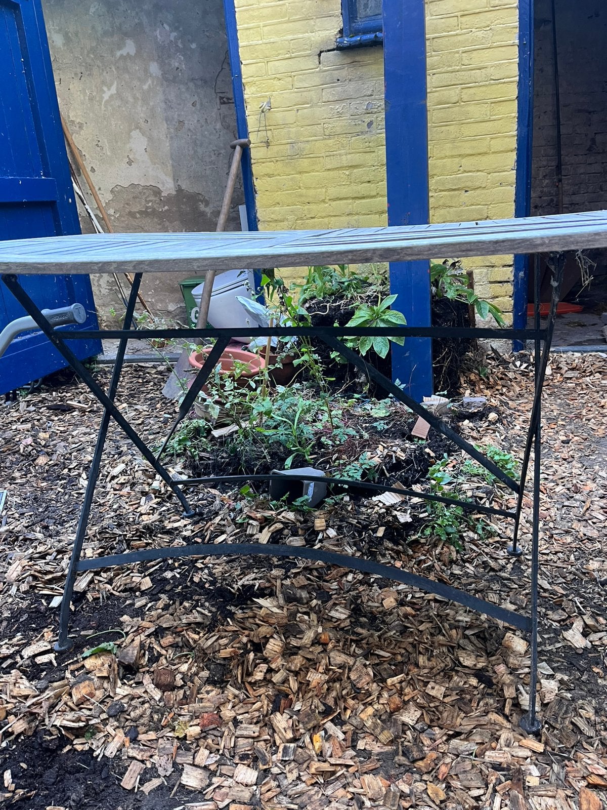Opklapbare tuintafel, Ophalen, Gebruikt, Rechthoekig, Hout