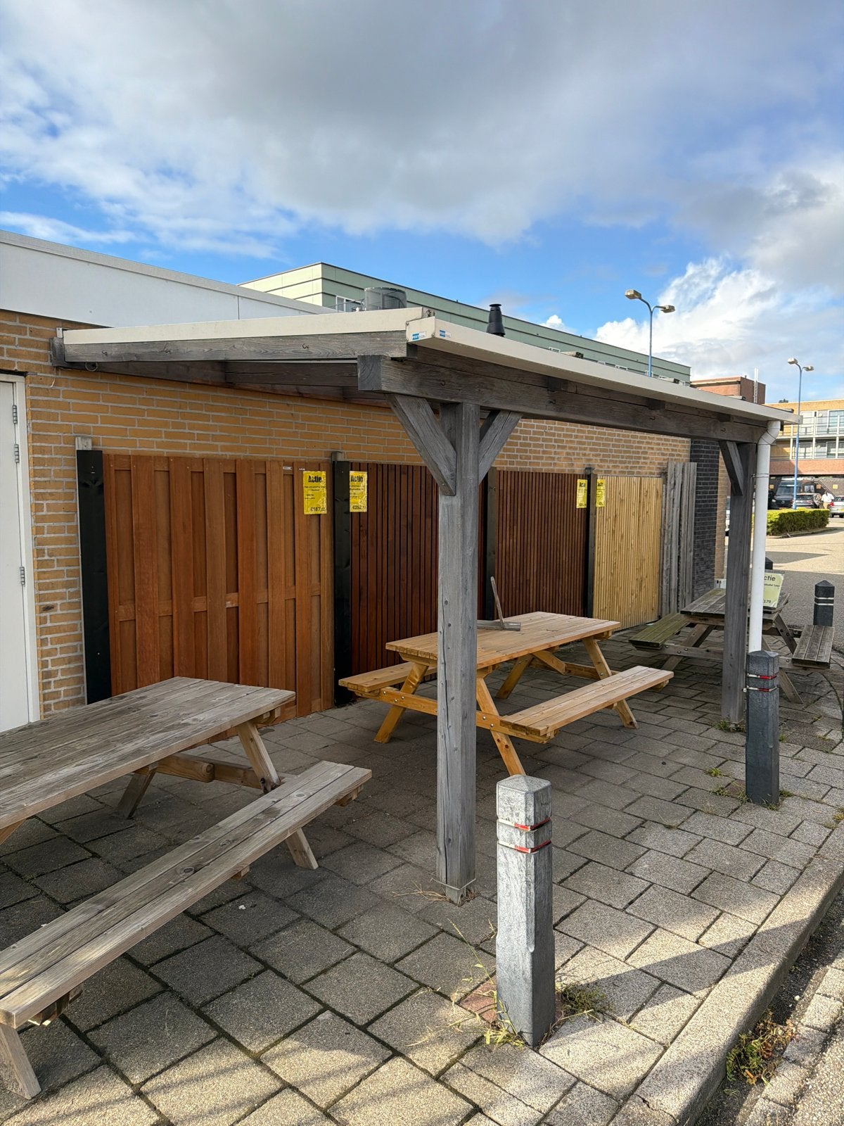 Terrasoverkapping met Houten Constructie met Opaal dak., Tuin en Terras, Ophalen, Gebruikt, Overige typen