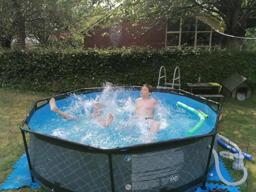 Stone frame pool grey 3x2,75x76, Ophalen, Rond, Zo goed als nieuw, Opzetzwembad