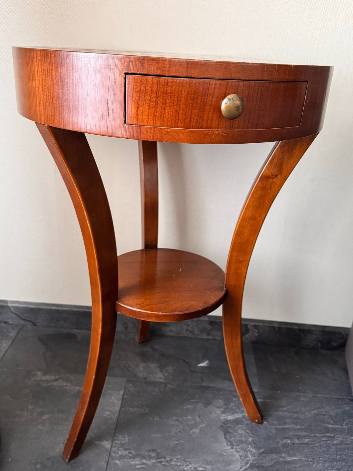 Biedermeier tafeltje, Ophalen, Minder dan 55 cm, Gebruikt, Rond