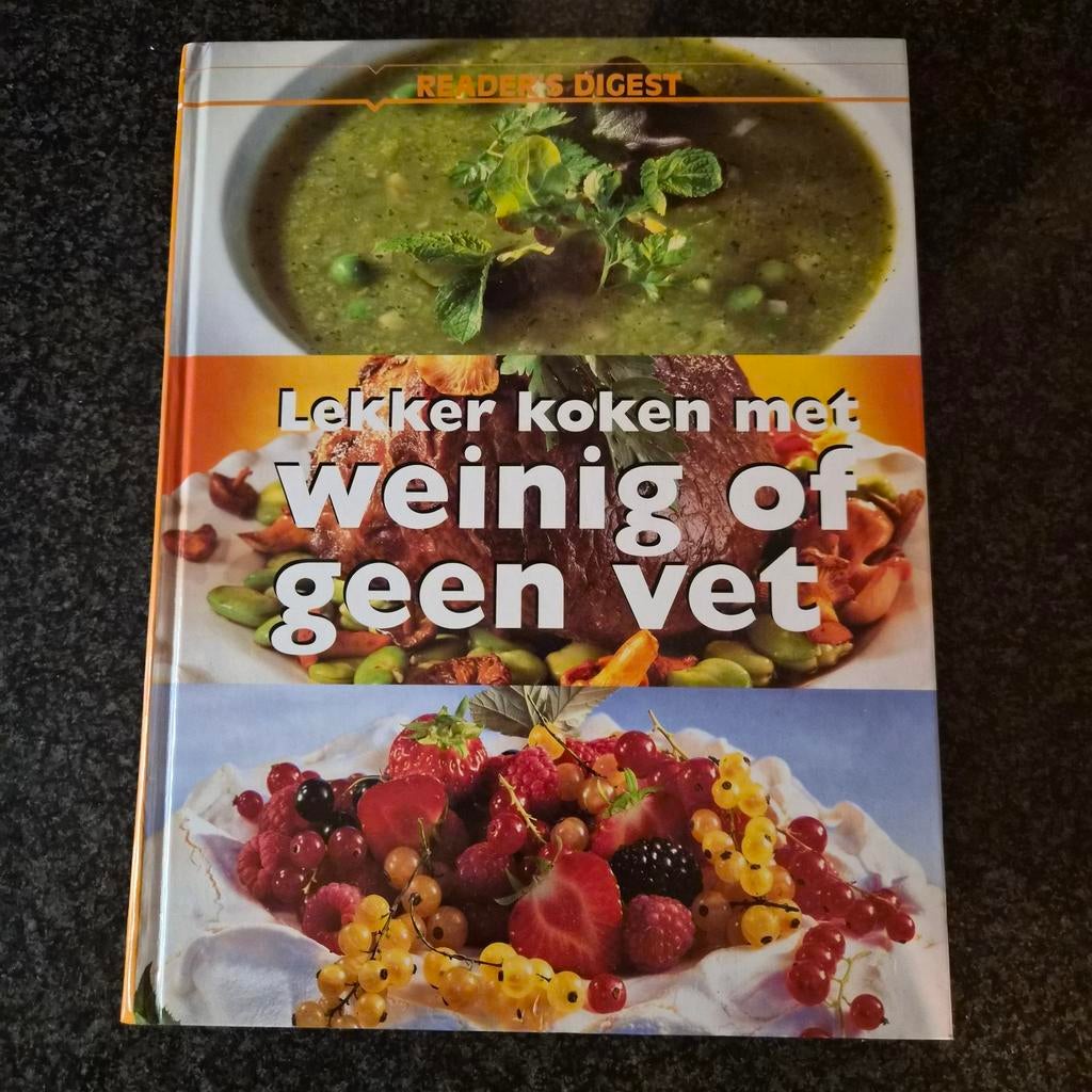 Lekker koken met weinig of geen vet - Reader's Digest, Boeken, Kookboeken, Zo goed als nieuw, Voorgerechten en Soepen, Hoofdgerechten