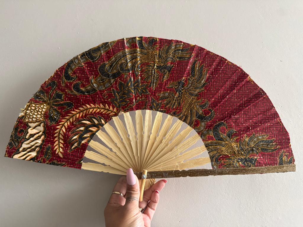 Batik hand waaier maat L, Ophalen of Verzenden, Nieuw