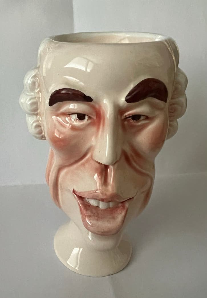 Vintage Karikatuur Eierdopje Valéry Giscard d'Estaing, Ophalen