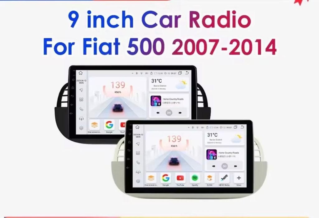 Fiat 500 CarPlay & Android Auto 2007 t/m 2015, Auto diversen, Autoradio's, Ophalen of Verzenden, Gebruikt