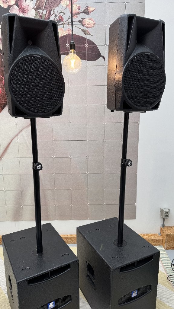 dB Technologies Geluid/PA Set | 2x SUB 15D + 2x Opera Tops, Audio, Tv en Foto, Luidsprekers, Gebruikt, Subwoofer, 120 watt of meer
