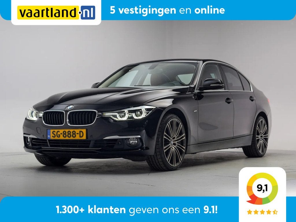 BMW 3 Serie 318i Luxury Line Executive [ Leder Navi prof. LE, Auto's, BMW, Automaat, 136 pk, Gebruikt, Zwart