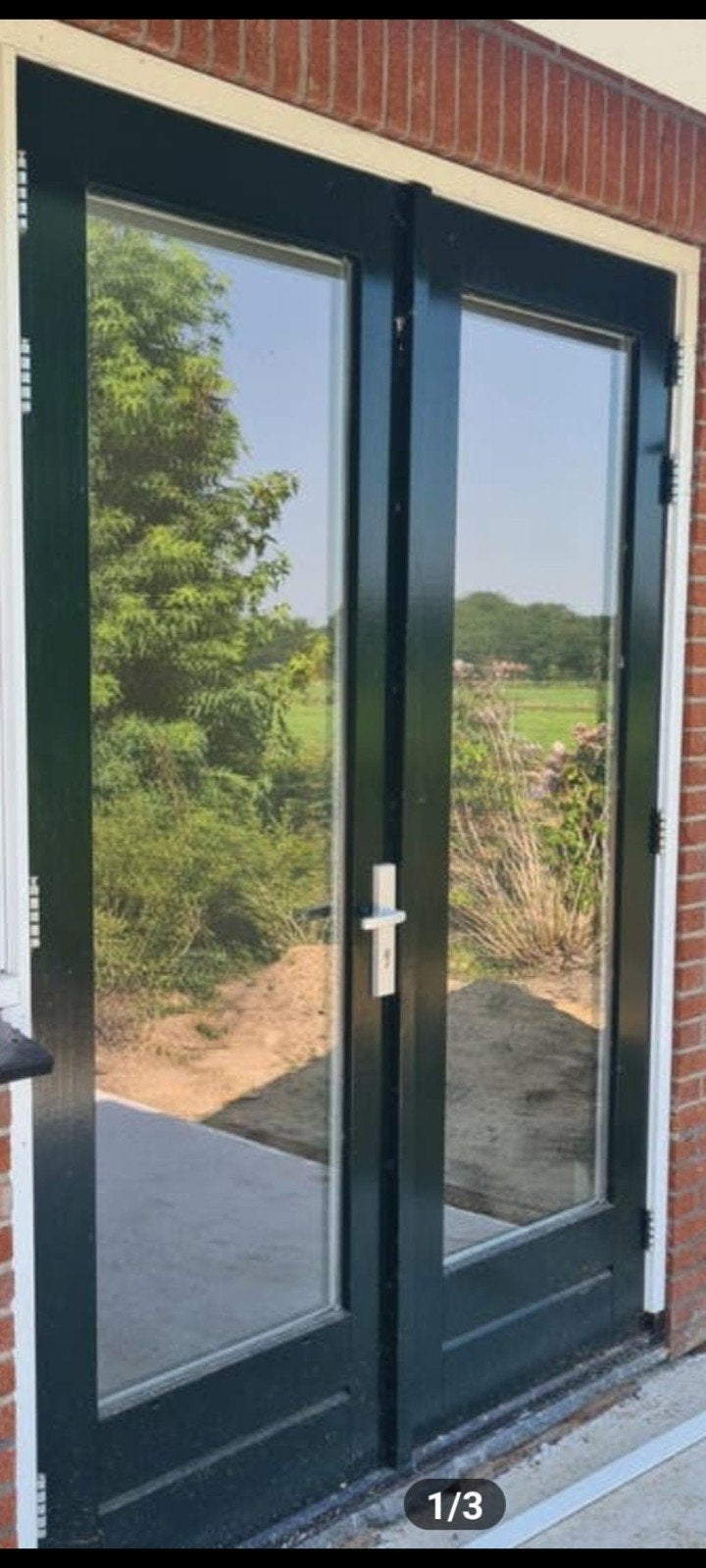 Tuindeuren met kozijn, Ophalen, Deurkozijn, Zo goed als nieuw, 150 tot 225 cm