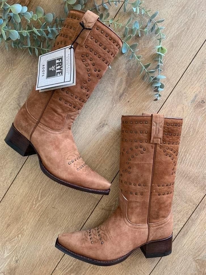 Frye suede leren cowboylaarzen 37 38 western boots laarzen, Kleding | Dames, Hoge laarzen, -, Nieuw, Ophalen of Verzenden