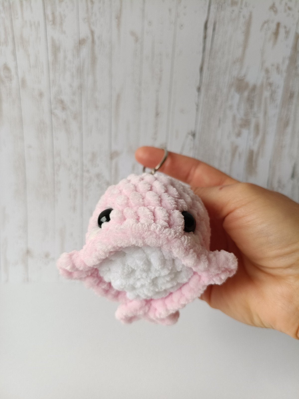 Gehaakte Walvis Sleutelhanger, Pluchen Walvis, Amigurumi Wal, Ophalen of Verzenden, Overige typen