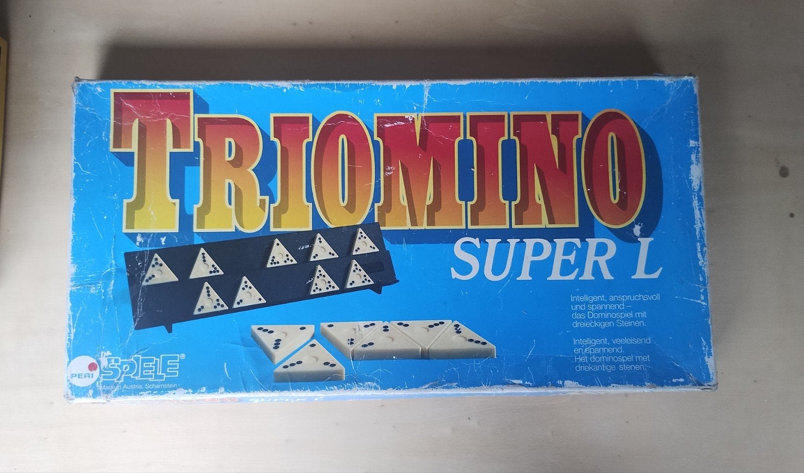 Triomino Super L - Dominospel met driehoekige stenen, Drie of vier spelers, Ophalen of Verzenden, Gebruikt, PERI Spiele