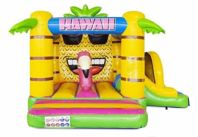 TE HUUR: Springkussen Hawaii  4,0x4,5m, Ophalen